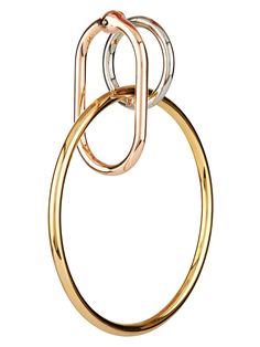 Luxury Designer Brass Jewelry, Luxury Modern Brass Jewelry, Modern Metal Jewelry, Luxury Brass Hoop Earrings, Alexander Wang Earrings, Jewelry Earings, Gothic Jewelry Rings, Triple Ring, Luxury Tarnish-resistant Brass Hoop Earrings