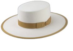 Classic White Flat Brim Hat, Classic White Hat With Curved Brim, White Classic Hat With Curved Brim, Classic White Brimmed Top Hat, Classic Brimmed White Top Hat, Classic White Flat Brim Hat Bands, White Adjustable Top Hat, Classic White Adjustable Boater Hat, Classic White Top Hat With Flat Brim