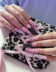 Y2k Nails Pink, Pink Y2k Nails, Trashy Nails, Pink Zebra Nails, Y2k Trashy, Zebra Nails, Bunny Nails, Grunge Nails