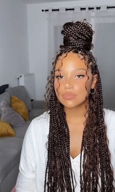 50 Stunning Braids for Black Women: Gallery & Video Showcase | 50 of the Best Braids for Black Women (Gallery & Video) | Aesthetic Braided Hairstyles For Women | Goddess Braids Box Braids With Human Curly Hair, Coastal Vacation Outfits, Braids For Vacation Black Women, Romani Braids, Braids For Vacation, Goddess Knotless Box Braids, Vacation Braids For Black Women, Angel Braids, Braids Vacation