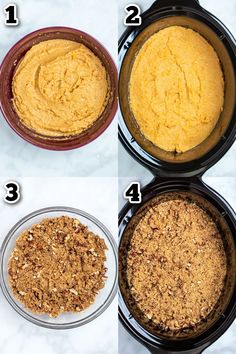 four images showing how to make the best pumpkin pie