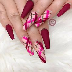 Burgundy Matte Nails, Nails March, Matte Nails Design, Red Nail Designs, Top Nail