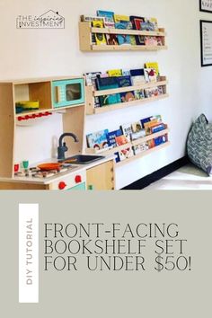 the front - facing bookshelf set for under $ 50