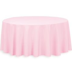 a round pink tablecloth on a white background