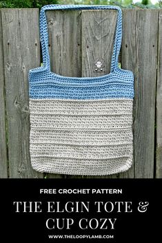 the elgin tote and cup cozy crochet pattern