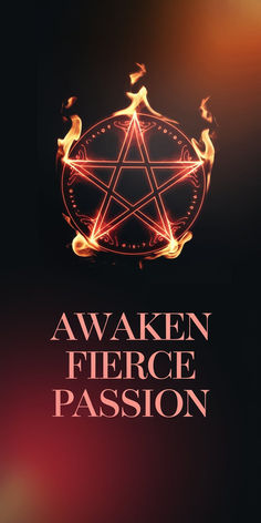 the cover for awake fierce passion, with an inverted pentagramil on top of it