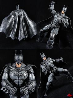 the batman action figure is shown in three different poses