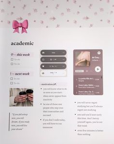 a page from a magazine with pink bows on it