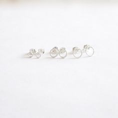 Open circle gift set 3mm 6mm 7mm O Stud Earrings Tiny Silver Silver Earrings Simple, Minimal Earrings Studs, Piercings Ear, Ear Piercing Studs, Multiple Piercings, Circle Earrings Studs, Square Earrings Studs, Tiny Stud Earrings, Earrings Simple