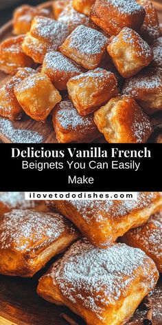 delicious vanilla french pastries are piled on top of each other with the words delicious vanilla french beginners you can easily make