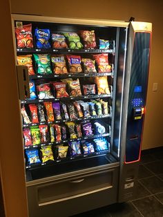 a vending machine filled with lots of snacks