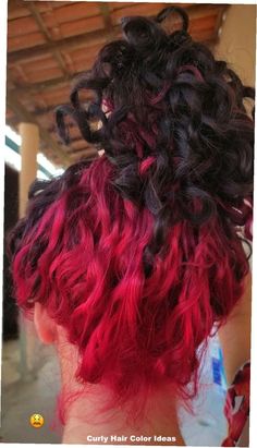 25 Vibrant Curly Hair Color Ideas for a Stunning Makeover Dye Curly Hair, Curly Hair Coloring, Underdye Hair, Hair Dyed Underneath, Under Hair Dye