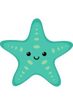 a green starfish with a smiling face on it's chest and eyes closed