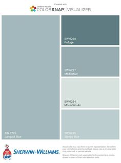 the color scheme for sherylin williams's new paint palette, which is available in