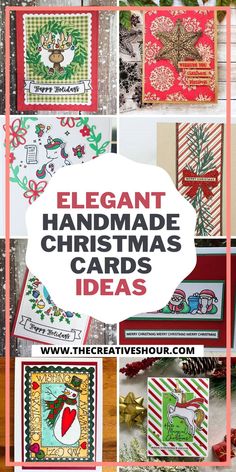 handmade christmas cards with text overlay that reads elegant handmade christmas cards ideas