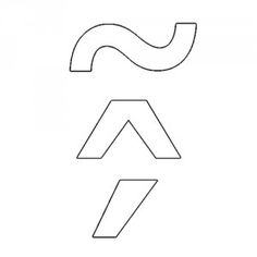 the letter s is made up of two lines and has an arrow on top of it