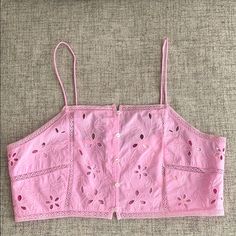 Never Worn! So Cute. Zara Pink Crop Top For Summer, Zara Cotton Summer Crop Top, Zara Cropped Crop Top For Spring, Zara Cotton Crop Top For Summer, Zara Casual Crop Top For Spring, Zara Casual Spring Crop Top, Zara Cotton Crop Top For Day Out, Feminine Zara Summer Crop Top, Zara Feminine Crop Top For Spring