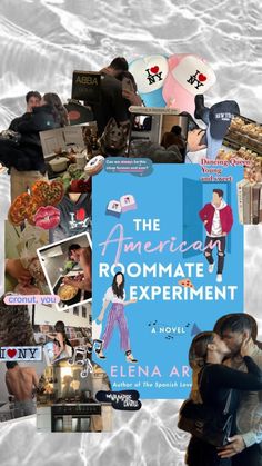 the american roommateate experiment book cover surrounded by collages of photos and text