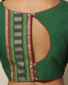 Buy Green Blouses for Women by Indie Picks Online | Ajio.com Green Blouses For Women, Saree Kanchipuram, Blouses Designs, Saree Tassels