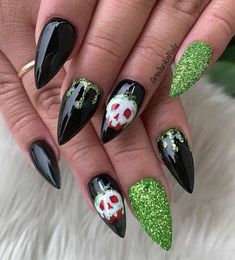 Apple Nails, Horror Nails, Cute Halloween Nails, Poison Apple, Disney Nails