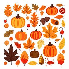 an image of autumn leaves and pumpkins