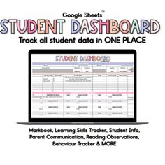 a computer screen with the words student dashboard on it and an image of a laptop