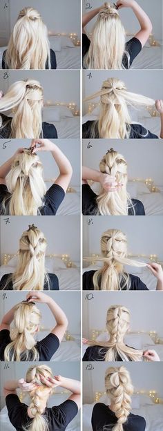 Hairstyle // Hairstyles you can do in just 3 minutes. Perfect for women who's always on the go. Step By Step Hairstyles, Easy Braids, Short Hairstyle, Braid Hairstyles, Hair Dos, Messy Bun, Diy Hairstyles, Pretty Hairstyles