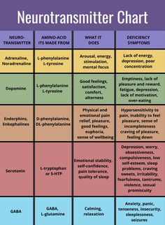 the neurotransmitter chart is shown