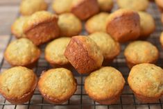 some muffins are cooling on a wire rack