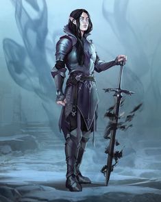 Oath Of Vengeance Paladin, Female Elf Art, Elf Concept Art, Oath Of Vengeance, Vengeance Paladin, Female Warlock, Dark Paladin, Epic Characters, Female Elf