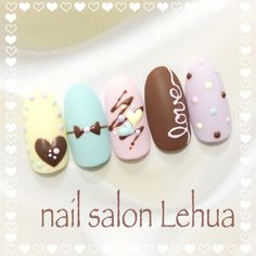 Art Deco Nails, Hippie Nails, Simple Gel Nails, Really Cute Nails, Kawaii Nails, Cute Nail Art, Gel Nail Designs, Valentines Nails, Cute Acrylic Nails