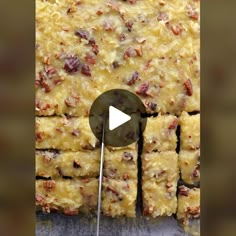 there is a video showing how to make cheesy bread with cheese and bacon