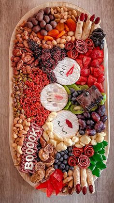 a platter filled with lots of different types of food