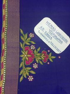 Sudhasri hemaswardrobe Sudhasri Hemaswardrobe, Magam Work Designs, Black Blouse Designs, Blue Blouse Designs, Hand Work Design, Maggam Work Designs, Blouse Design Images