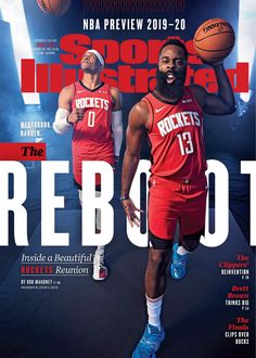 the cover of sports illustrated magazine featuring rockets'james harden and lebrone williams