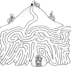 a maze with people going to the top