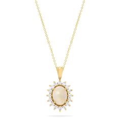 Effy Aurora 14K Yellow Gold Opal and Diamond Pendant, 1.28 TCW Effy Jewelry, Yellow Stone, Gold Yellow, Diamond Pendant, Round Diamonds, Aurora, Gold Metal, Opal, Yellow Gold