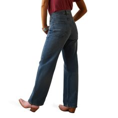 Coffee shop to cocktails, this 100% cotton, non-stretch, ultra high-rise silhouette goes with everything from heels to dress boots. The fit is designed to be looser in the legs, with enough lift through your hips and booty to flatter your shape wherever you go.\n\t\tUltra High Rise Tomboy Wide Jean | Women's Ultra High Rise Tomboy Wide Jeans in Moana Cotton, Size: 27 Regular by Ariat High Rise Cotton Flare Jeans With Relaxed Fit, High Rise Relaxed Fit Flare Cotton Jeans, Everyday Medium Wash Full-length Flare Jeans, Everyday Medium Wash Full Length Flare Jeans, High Waist Flare Jeans For Fall, Mid-rise Cotton Flare Jeans For Elevated Casual Wear, Cotton Mid-rise Flare Jeans For Elevated Casual, Relaxed Fit High Waist Flare Jeans For Everyday, High Waist Cotton Flare Jeans For Elevated Casual