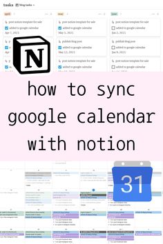 how to sync google calendar with notation