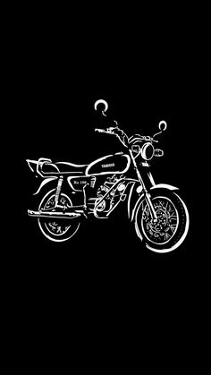 a black and white photo of a motorcycle on a dark background with the words yamaha written below it