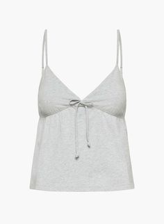 The Sunday Best Loulou Camisole is a cotton V-neck cami. This is a V-neck cami with a front-tie detail and adjustable straps. It's cut from soft, everyday jersey made with 100% cotton.