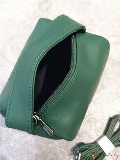 BirdinBag - Compact Square Bag with Minimalist Design Green Rectangular Cosmetic Bag For On-the-go, Solid Color Mobile Phone Bag For On-the-go, Green Rectangular Bucket Bag For Office, Large Capacity Green Phone Bag, Green Large Capacity Phone Bag For Everyday Use, Green Rectangular Pouch For On-the-go, Green Phone Bag With Large Capacity For Everyday Use, Green Rectangular Baguette Bag With Mobile Phone Pocket, Green Office Pouch Bag