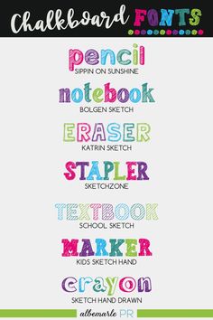 Chalkboard Fonts for Teachers Fonts For Teachers, Font Canva Lettering, Letras Cool, Chalkboard Texture, Chalkboard Fonts, Scrapbook Fonts, School Fonts, Block Fonts