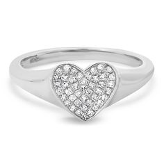 Pave Diamond Sweet Heart Signet Ring – Milestones by Ashleigh Bergman Heart-shaped Diamond Ring With Single Stone, Heart-shaped Diamond Birthstone Promise Ring, Diamond Heart Ring With Diamond Accents, Diamond Heart Ring With Single Cut Diamonds For Anniversary, Heart-shaped Pave Diamond Ring, Heart-shaped Diamond Ring With Pave Setting, Heart-shaped Promise Ring With Single Cut Diamonds, Promise Ring With Single Cut Diamonds In Heart Cut, Heart Shaped Diamond Ring With Diamond Accents