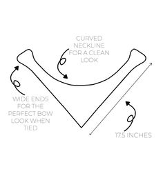 the diagram shows how to draw a curved neckline for a dress