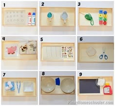 the steps to make a wooden tray with various items