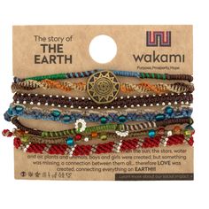 Guatemalan Seven-Strand Earth Bracelet Earth Bracelet, Spirit Clothing, Fair Trade Clothing, Creation Story, Ribbon Jewelry, The Rainforest, Wildlife Habitat, Printed Jewelry, American Spirit