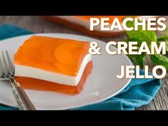 two pieces of jello on a white plate