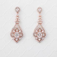 CZ Bridal Jewelry Earrings with Antique Flair - Cassandra Lynne Elegant Oval Chandelier Earrings For Weddings, Classic Oval Earrings For Wedding, Elegant Oval Crystal Earrings For Wedding, Elegant Oval Earrings For Wedding, Rose Gold Oval Earrings For Wedding, Elegant Oval Wedding Earrings, Oval Cubic Zirconia Wedding Earrings, Prom Jewelry Earrings, Gold Bar Earrings Studs