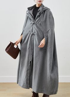 Handmade Grey Oversized Lengthen Warm Fleece Hooded Coat Cloak SleevesFabric: Warm FleeceSize & Fit: Fit: This garment fits true to size.Length: Size 2XL measures 50.7"from shoulder to hemBust: Great for any cup size. Waist: Loose Fit. Comfortable room throughout midsection.Hip: Loose Fit - room for hips. Hand Wash Cold. Oversized Hooded Jacket With Double-lined Hood For Cold Weather, Cotton Hooded Jacket With Double-lined Hood In Relaxed Fit, Cozy Long-sleeve Winter Cape, Oversized Gray Outerwear With Double-lined Hood, Midweight Long-sleeve Hooded Jacket With Adjustable Hood, Floppy Sun Hats, Hooded Coat, Nike Outfits, Cloak